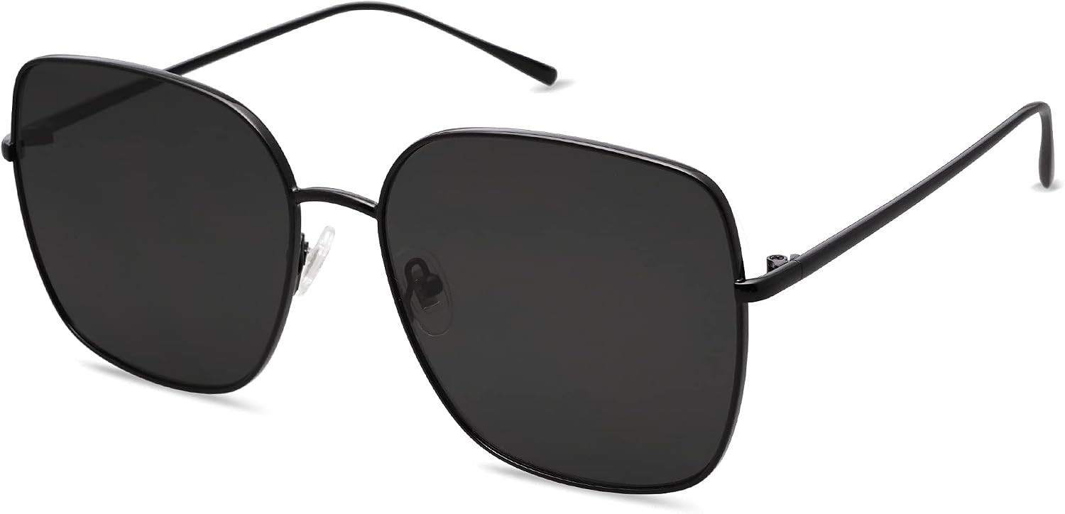 SOJOS Trendy Oversized Square Metal Frame Sunglasses for Women Men SJ1146 | Amazon (US)