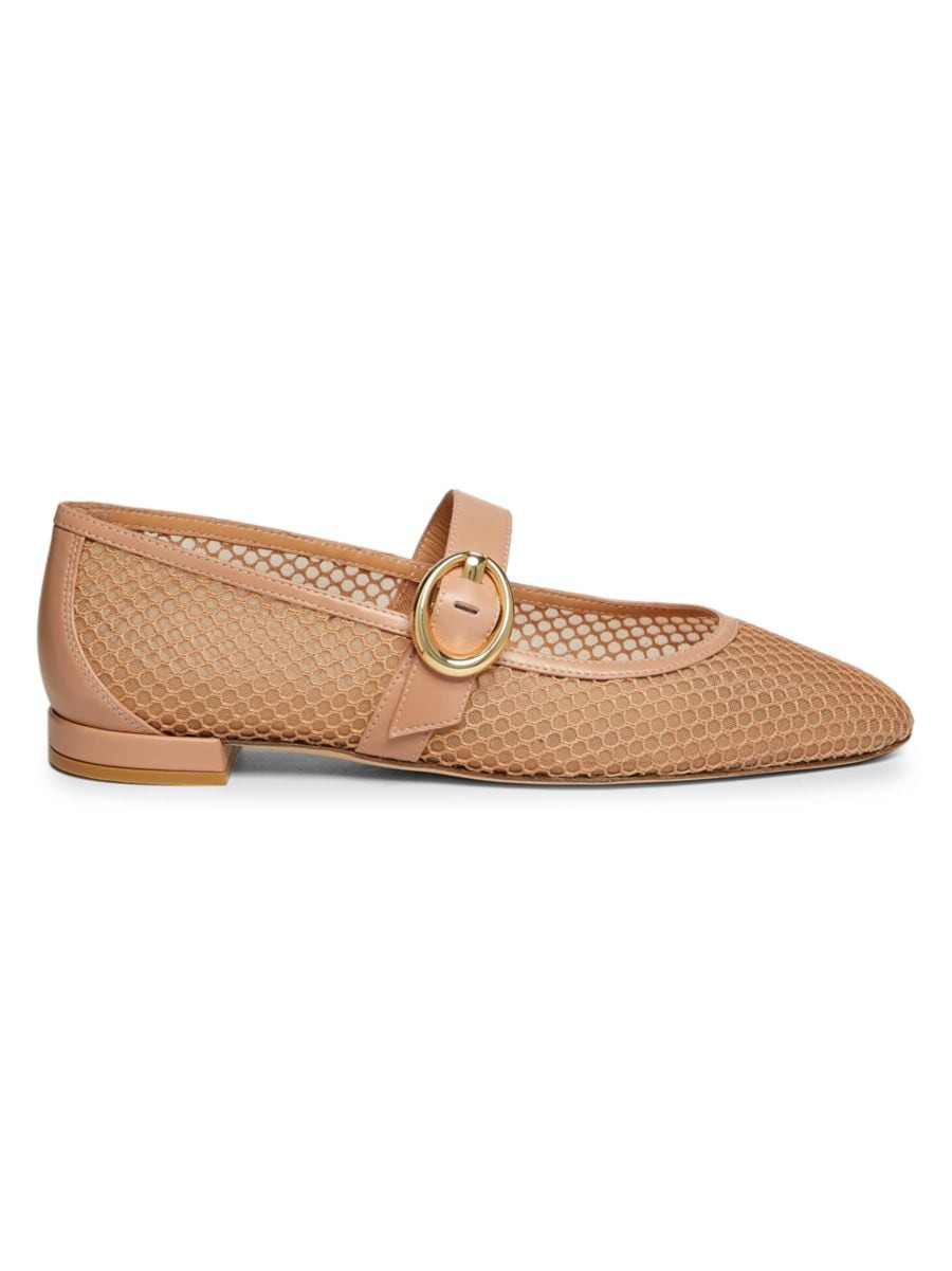 Stuart WeitzmanArabella Mesh & Leather Mary Janes | Saks Fifth Avenue