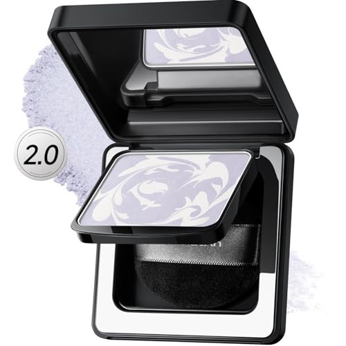 CARSLAN 2.0 Black Magnet Soft Focus Powder, Waterproof Translucent Pressed Setting Powder, 24H Longlasting Talc-Free Face Powder, Oil Control Compact Makeup,01 Blue Purple For Dry&Com Skin, 0.28Oz | Amazon (US)
