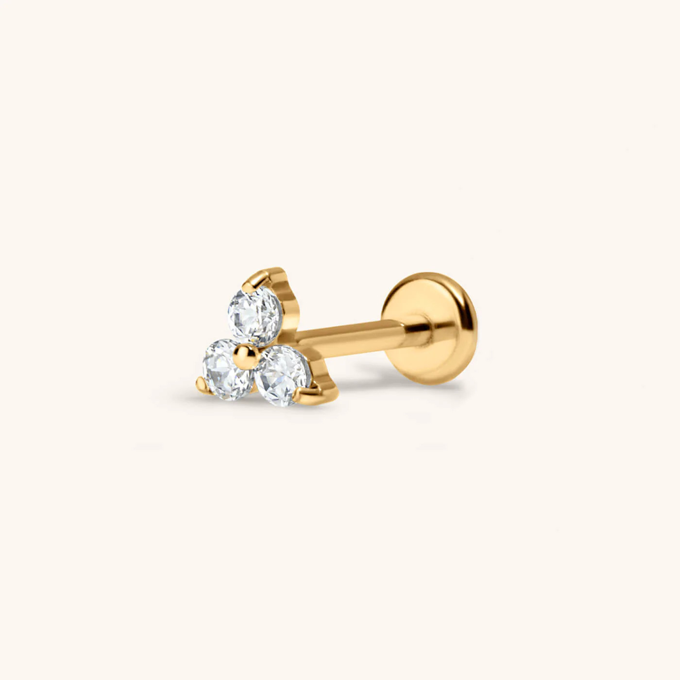 Mini Crystal Trinity Push Pin Flat Back Earring | Maison Miru