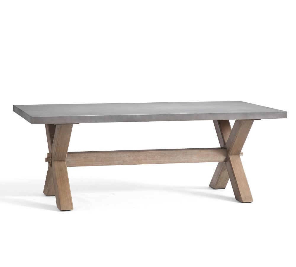 Abbott Indoor/Outdoor 84" Concrete & FSC® Acacia Dining Table | Pottery Barn (US)