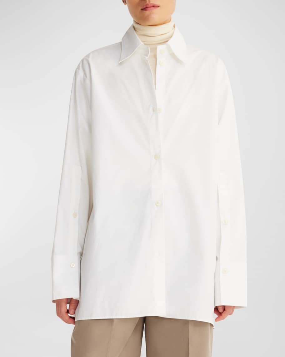 Rohe Button-Front Back Slit Shirt | Neiman Marcus