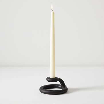 SIN Uni Candlestick Holder - Black | West Elm (US)