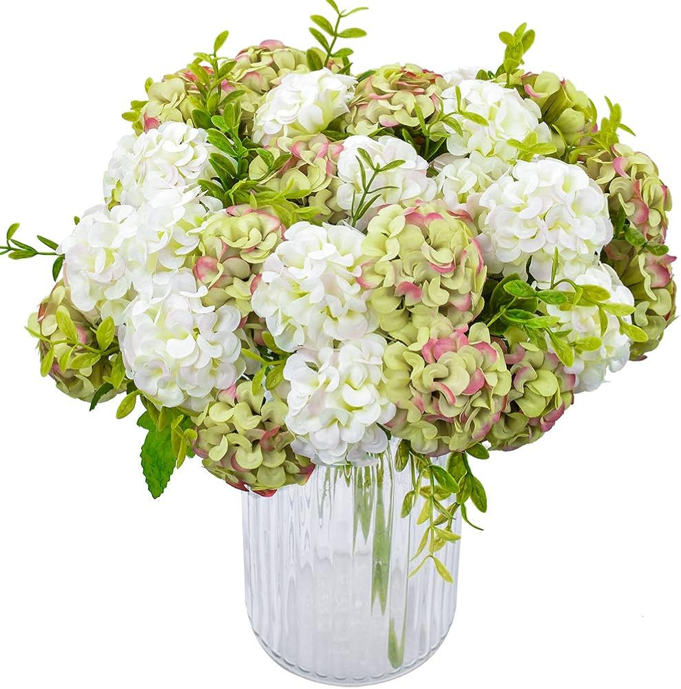 4 Packs Artificial Silk Hydrangea Fake Bridal Bridesmaid Flower Bouquet for Wedding Party Home De... | Amazon (US)