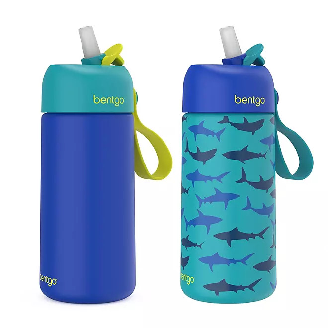 Bentgo 2-Pack Kids Stainless Steel 14 oz Water Bottle Set, Assorted Designs | Sam's Club