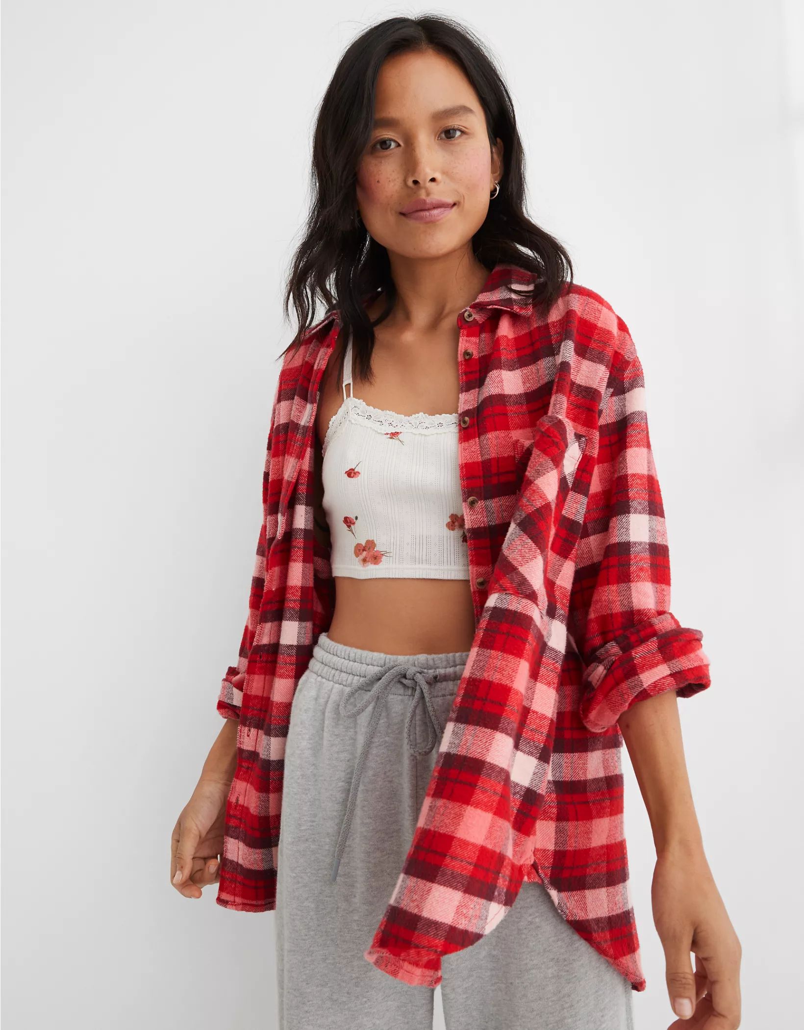 Aerie Anytime Fave Flannel Shirt | American Eagle Outfitters (US & CA)