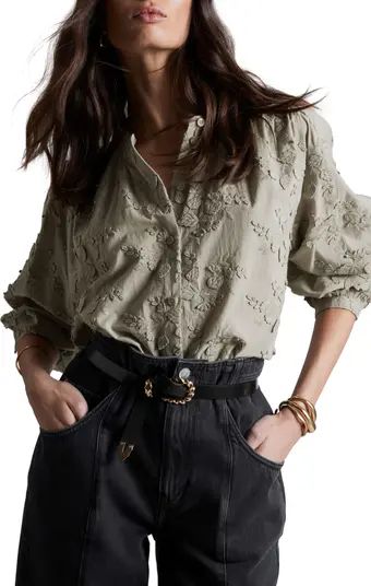 & Other Stories Tulip Embroidered Top | Nordstrom | Grey Shirt | Grey Blouse | Nordstrom