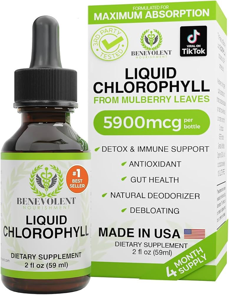Benevolent Nourishment Chlorophyll Supplement, Detox & Immune Support, Internal Deodorizer - Liqu... | Amazon (US)