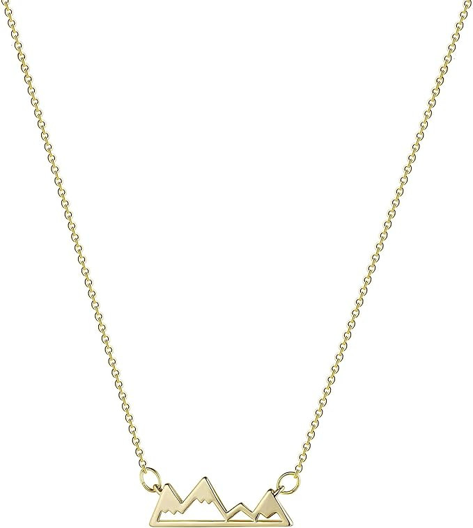 VIROMY Delicate Gold Pendant Necklace for Women 14K Gold Filled Cute Olive Leaf Hammered Moon Sun... | Amazon (US)