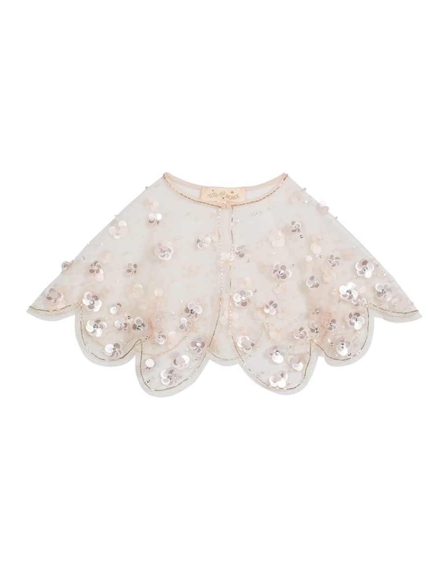 Tutu Du Monde Girl's Mykona Embellished Fine Tulle Cape | Neiman Marcus