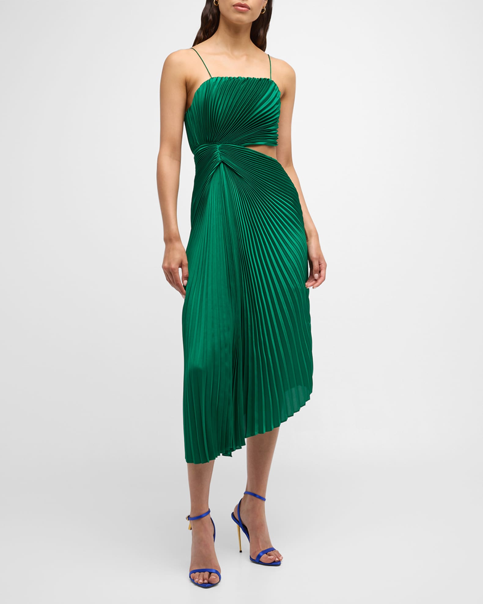 Fayeth Pleated Asymmetric Maxi Dress | Neiman Marcus