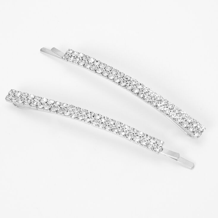 Silver Rhinestone Hair Pins - 2 Pack | Claire's (US)
