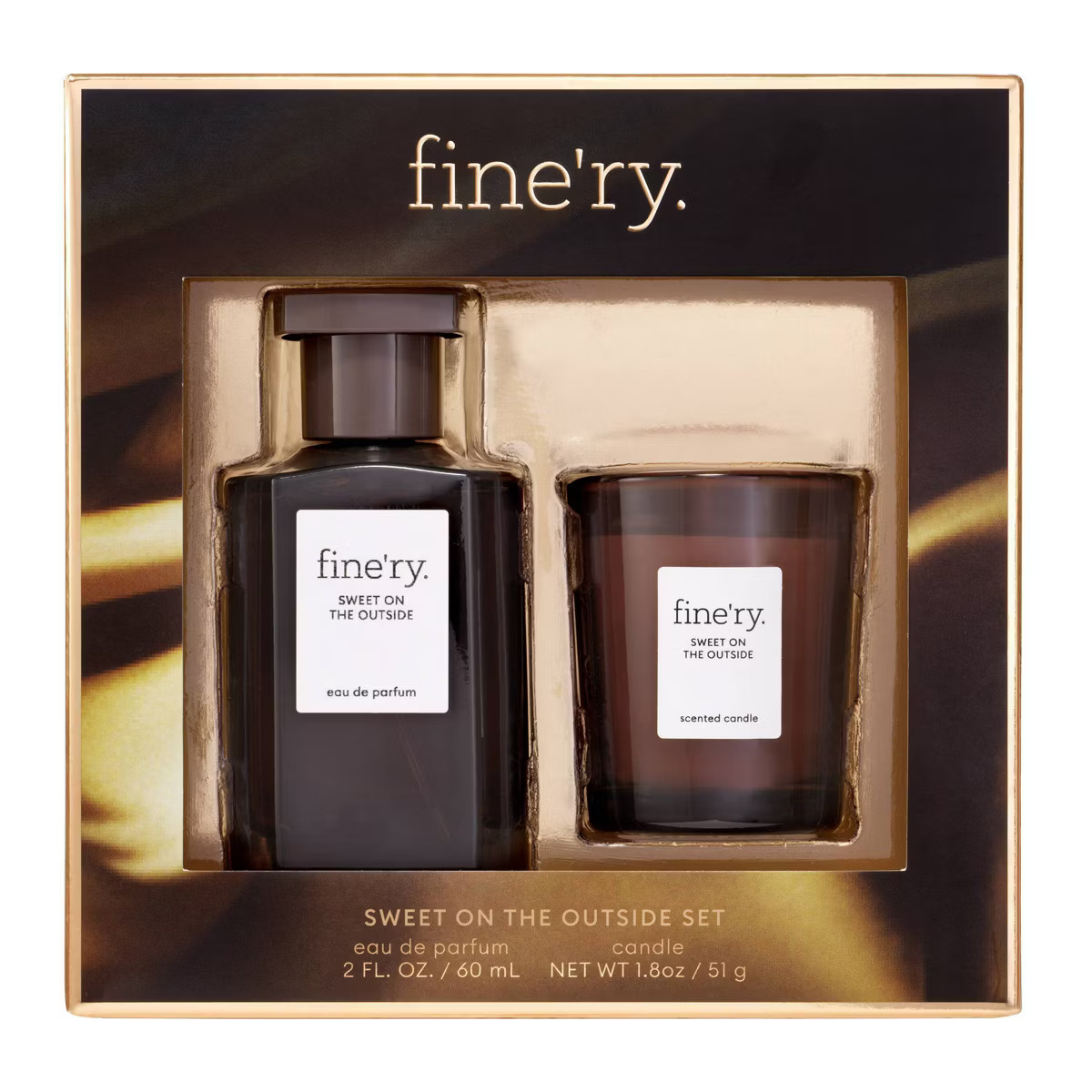 fine'ry. Full Size EDP + Mini Candle Gift Set - Sweet on the Outside - 2pc | Target