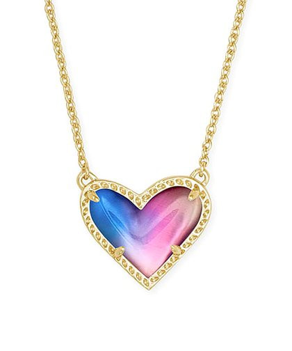 Pink Crystal & 14k Gold-Plated Ari Heart Pendant Necklace | Zulily
