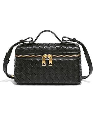 Trendy Woven Crossbody Purse Square Box Bags Women Shoulder Bag Cute Satchels Mini PU Leather Top... | Amazon (US)