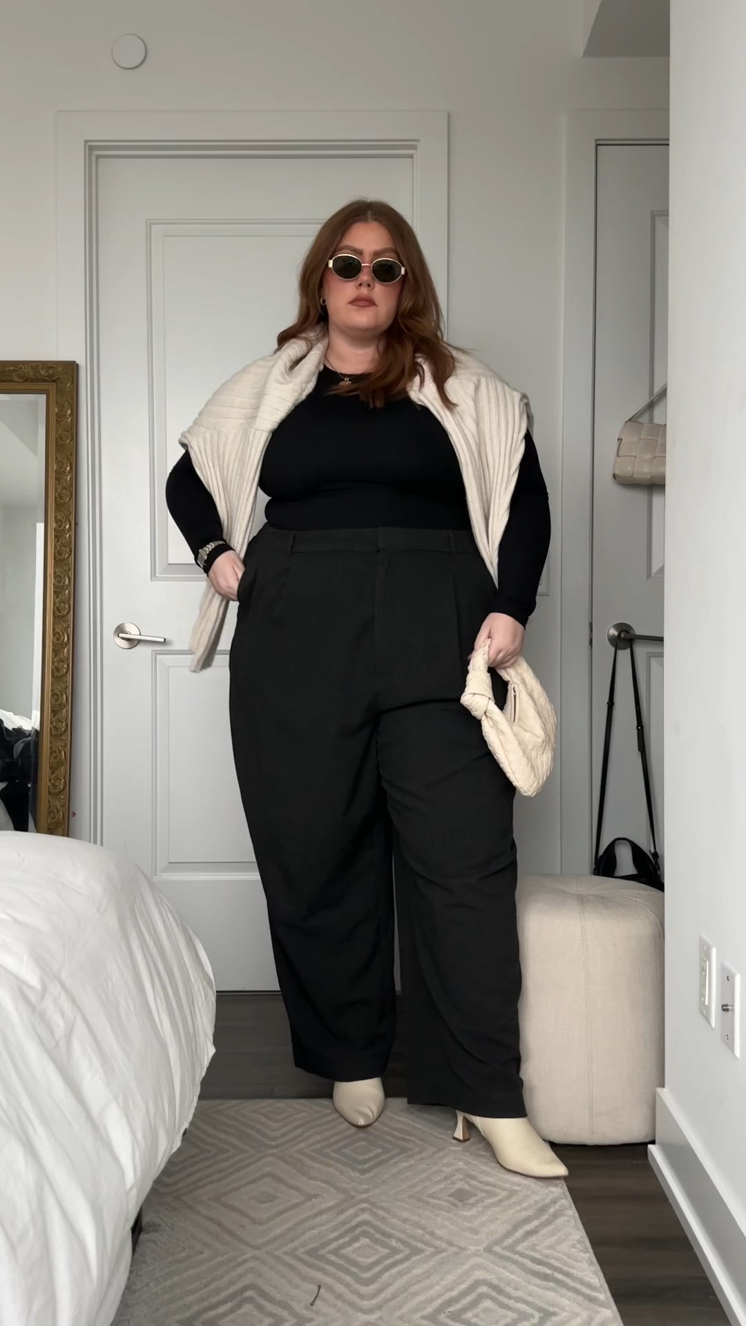Plus size work wear outfit inspo perfect for the winter! 

Pumiey long sleeve- 2X (tight fitting- super stretchy)
Old navy trousers- wearing a 3X

Sweater is a bit older from H&M

#LTKplussize #LTKworkwear #LTKstyletip