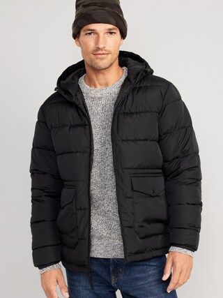 Hooded Quilted Puffer Jacket for Men | Old Navy (US)