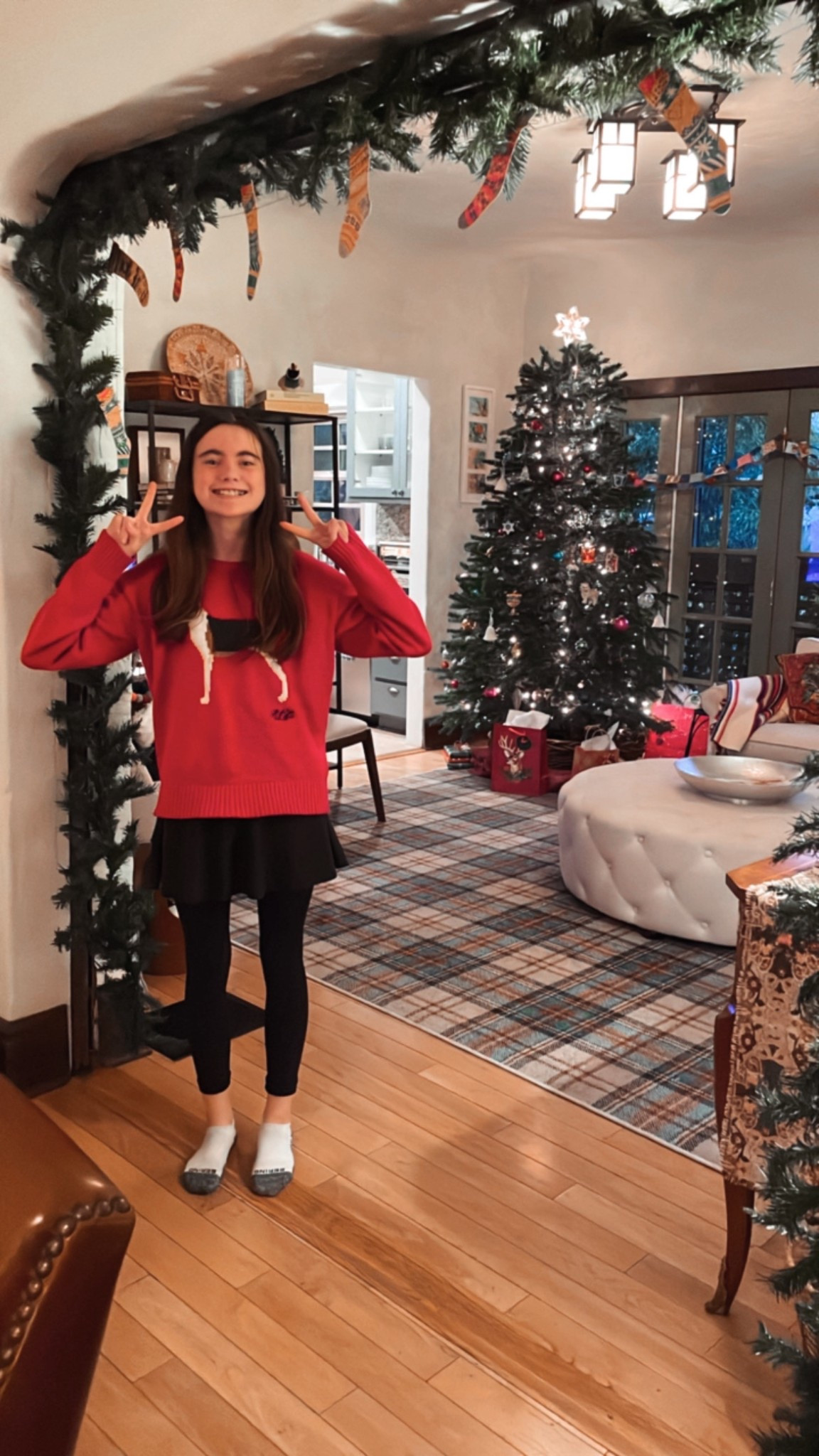 Girls Holiday outfit with this adorable Ralph Lauren sweater that I purchased on sale from Amazon. My daughter is wearing size XS here. 

#christmasdecor #arearug #plaid #sweater #red 

The plaid Christmas area rug is so festive and cozy this time of year! 

#LTKmomlife #LTKHome #LTKKids