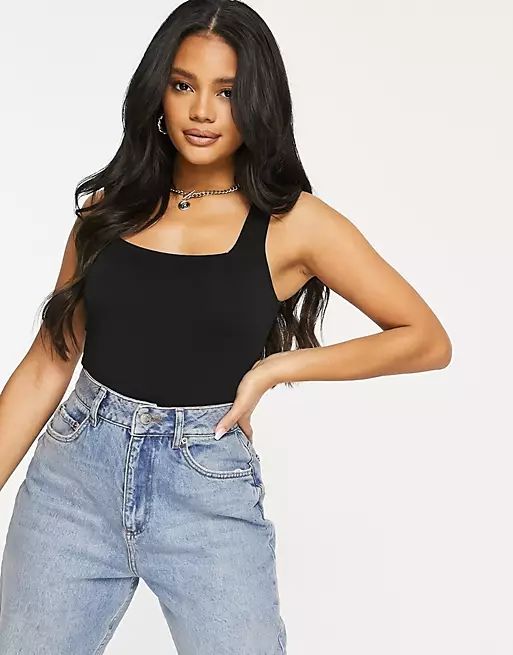 ASOS DESIGN tank with sexy square neck in black | ASOS (Global)