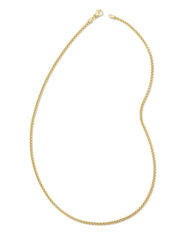 Beck 22" Thin Round Box Chain Necklace in 18k Gold Vermeil | Kendra Scott