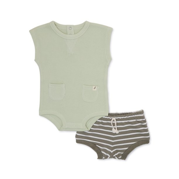 easy-peasy Baby Tank Bodysuit and Shorts Outfit Set, 2-Piece, Sizes 0M-24M | Walmart (US)