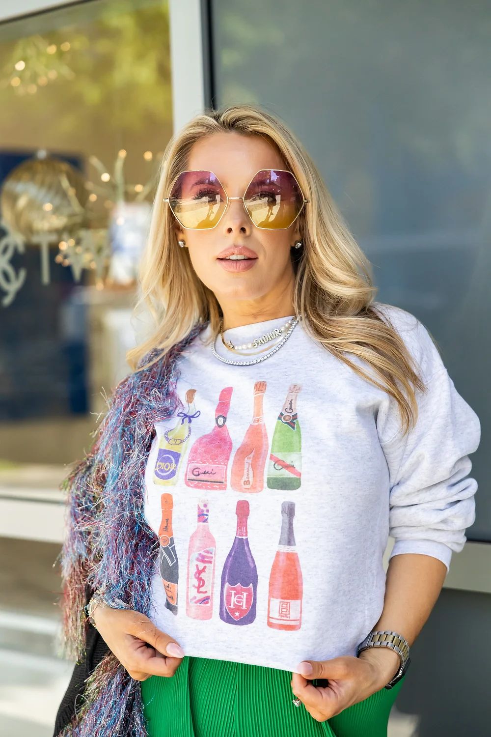Drinking in Style Sweatshirt | Sassy Queen