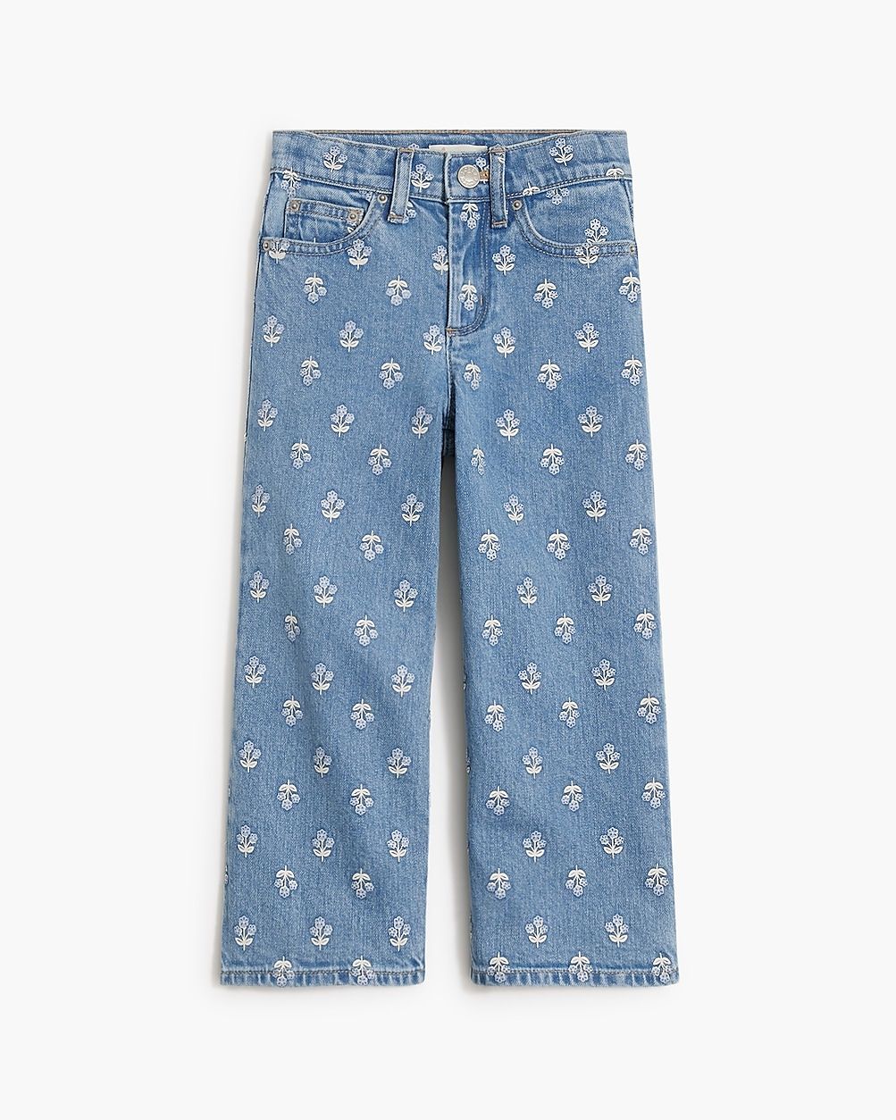 Girls' block-print wide-leg jean | J.Crew Factory