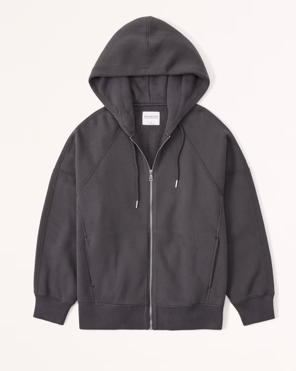 Essential Oversized Sunday Hooded Full-Zip | Abercrombie & Fitch (US)