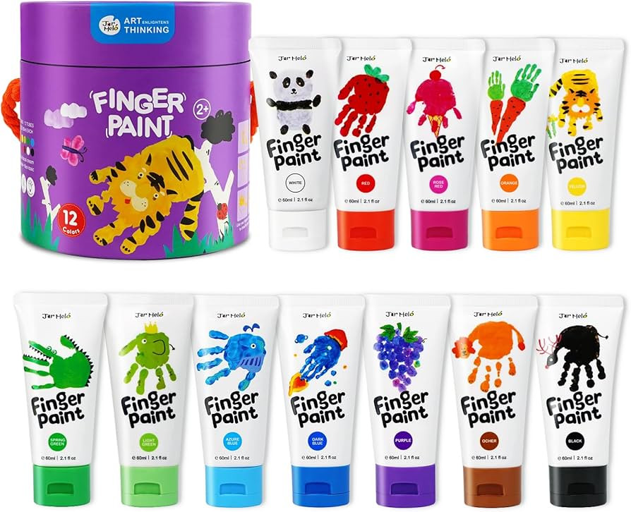 Jar Melo Washable Finger Paints for Toddlers, 12 Colors Large Capacity (2.1fl oz), Non Toxic Baby... | Amazon (US)