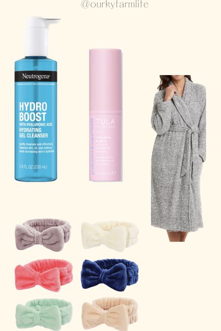 Face wash/cooling& brightening eye balm/cozy robe/head band 

#LTKbeauty #LTKunder50
