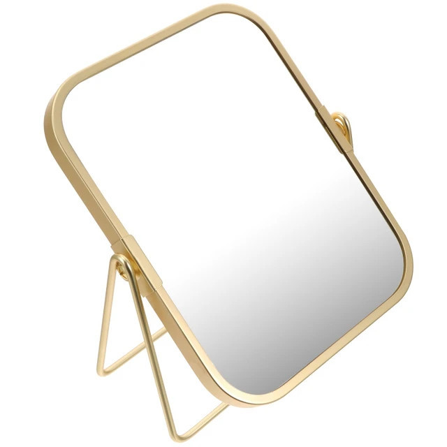 Vanity Makeup Mirror com Metal Stand, 360 Graus Swivel Desktop, Luxo Matte Gold, Espelho de Dupla... | Aliexpress BR (BR)