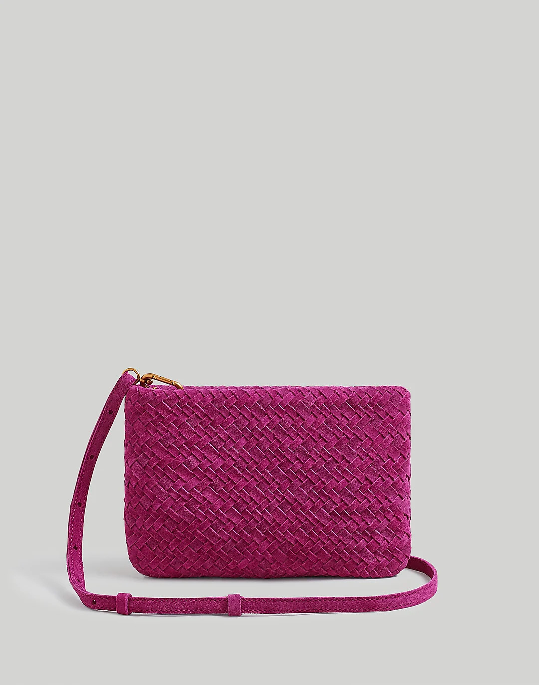 The Puff Crossbody Bag in Woven Metallic Leather | Madewell