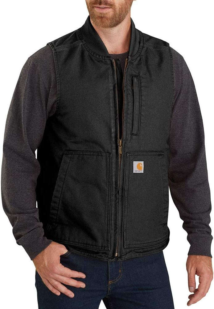 Carhartt Men's Loose Fit Washed Duck Insulated Rib Collar Vest | Amazon (US)