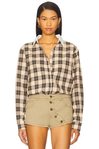 Vacanza Shirt in Cool Chocolate Plaid | Revolve Clothing (Global)
