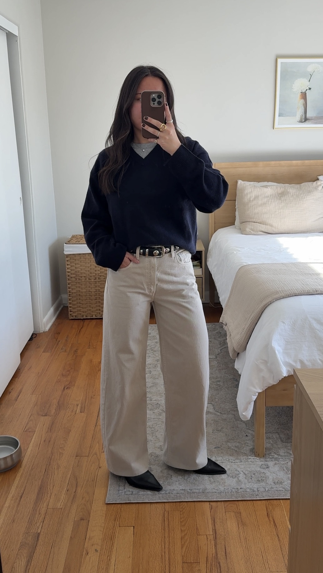 Sweater: size small
Jeans are old from agolde