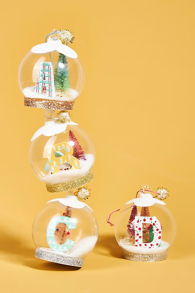 Monogram Snow Globe Ornament | Anthropologie (US)