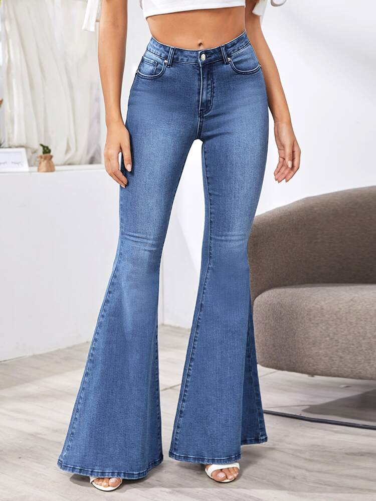 Stonewash Flare Leg Jeans | SHEIN
