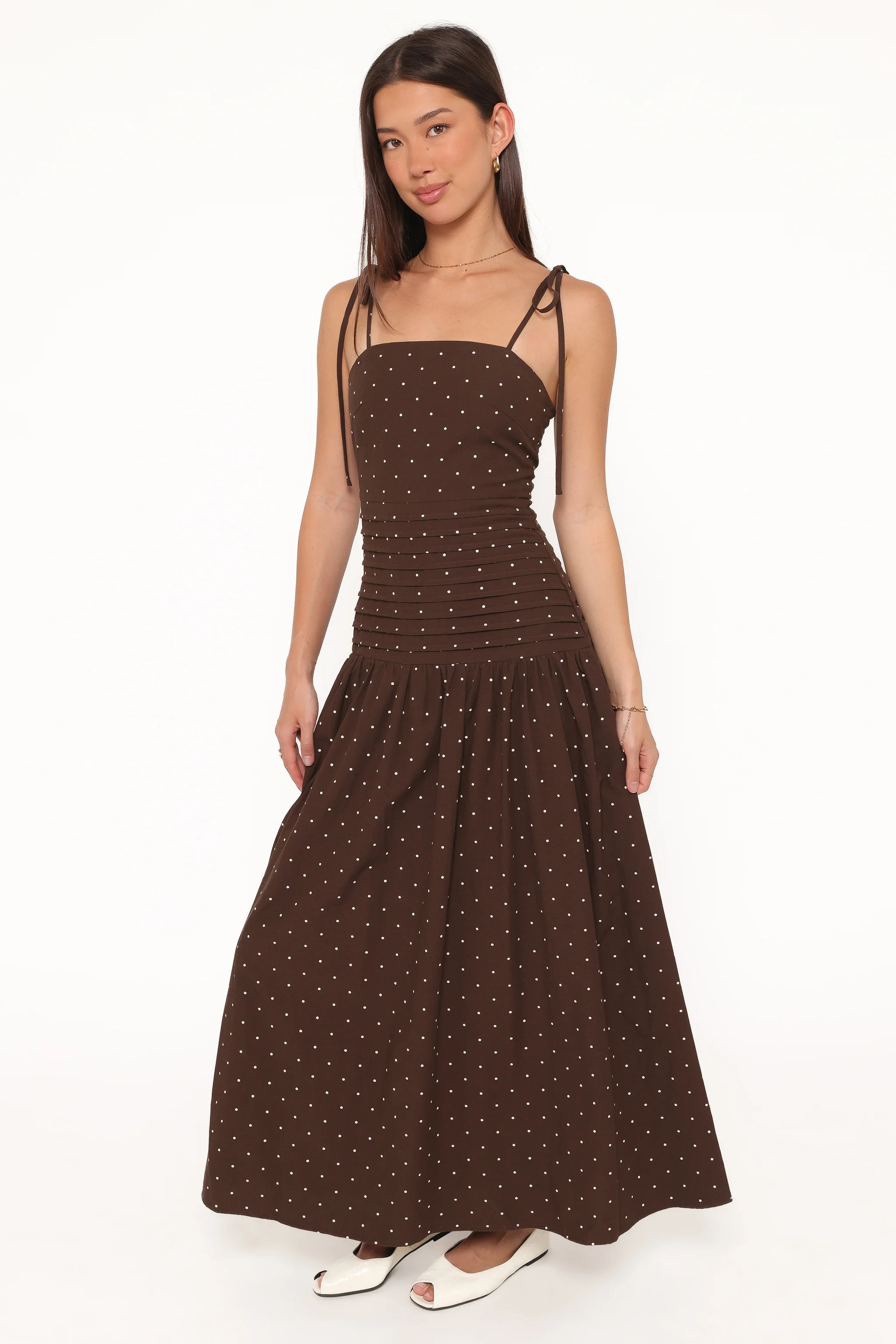 Mischa Maxi Dress - Brown Polka Dot | Petal & Pup (US)