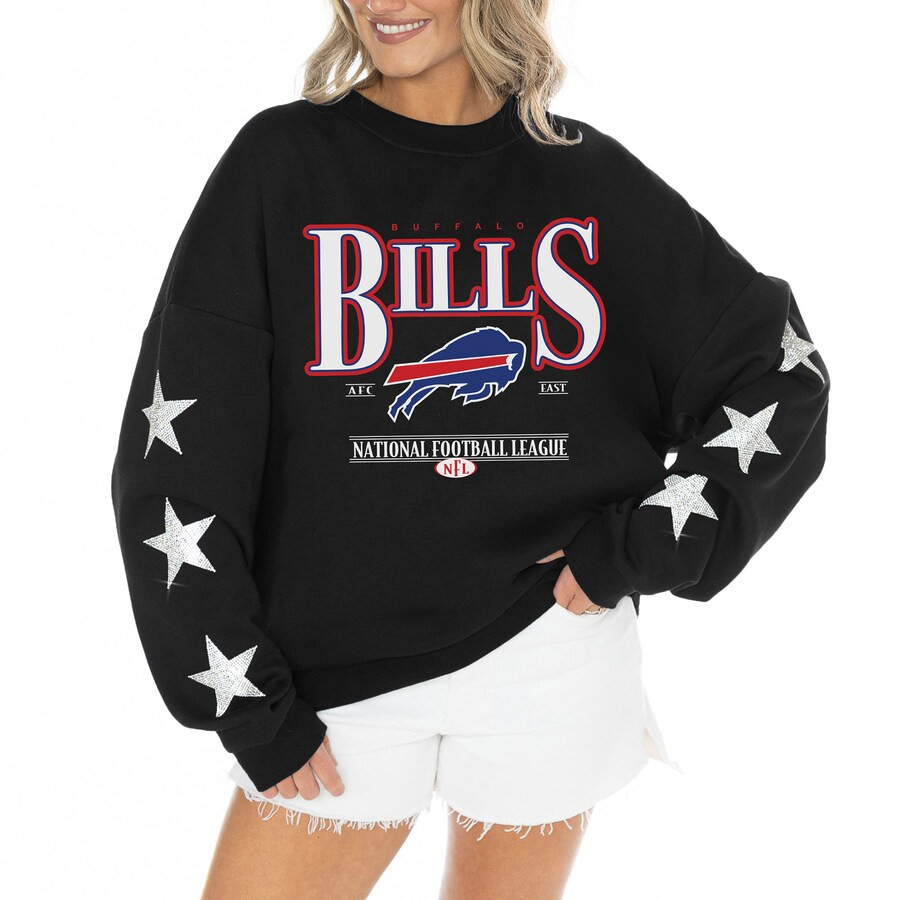 Buffalo Bills Gameday Couture Women's Rhinestone Star Sleeve Settle the Score Tri-Blend Pullover ... | Fanatics