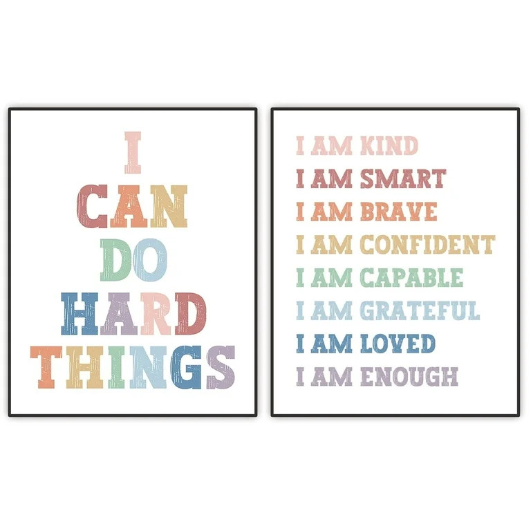 Kids Affirmations, Kids Wall Art, Classroom Wall Decor, Playroom Posters, Boho Nursery Decor, I A... | Walmart (US)