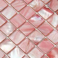 Pink Mother Of Pearl Shell Tile Backsplash Glossy Square Mosaic | Etsy (US)
