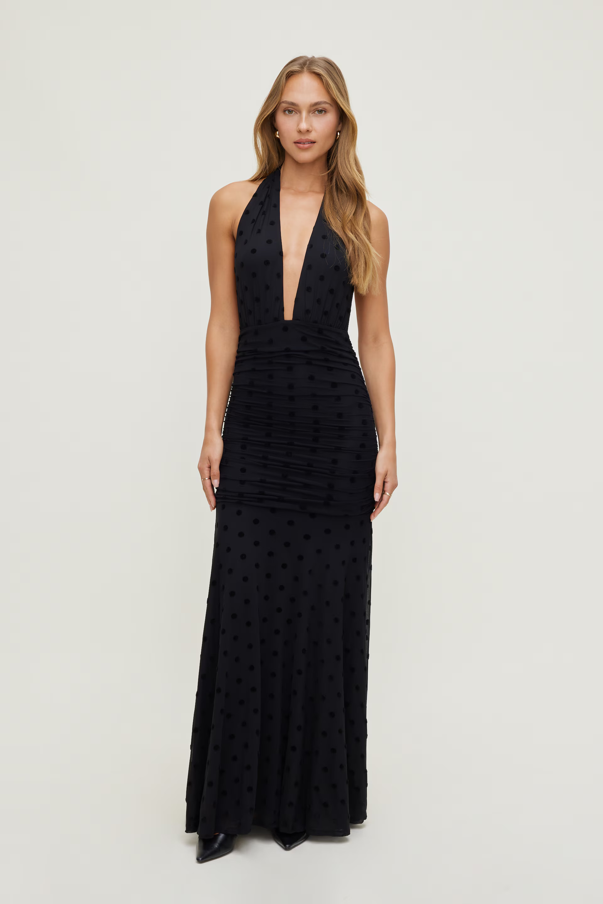Polka Dot Mesh Maxi Dress | Dynamite Clothing