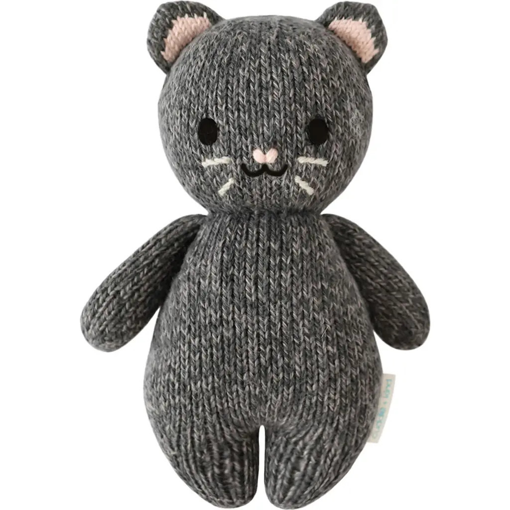 cuddle+kind Baby Kitten Stuffed Animal in Charcoal at Nordstrom | Nordstrom