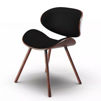 Simpli Home Marana Faux Leather Dining Chair in Black | Bed Bath & Beyond
