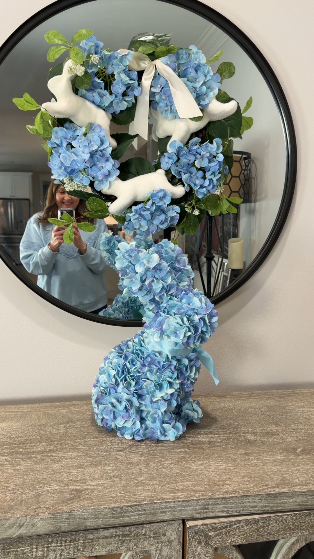 Softest Easter decor moment 💙🐰 the blue hydrangeas + sweet bunny details make this look straight out of a spring magazine. It instantly elevates an entryway, console, or mantel without looking overdone.

Such a pretty statement piece for the season —

#easterdecor #springdecor #easterinspo #springhome #seasonaldecor #easterbunny #hydrangeas #entrywaydecor #homedecorfinds #ltkhome

#LTKHome #LTKvlog #LTKSeasonal