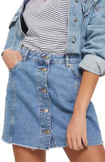 Women's Topshop Button Denim Miniskirt | Nordstrom