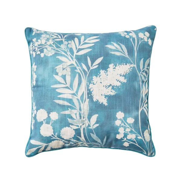 Better Homes & Gardens Floral Adaline Outdoor Toss Pillow, 19" x 19", Square, Teal, One Pillow pe... | Walmart (US)