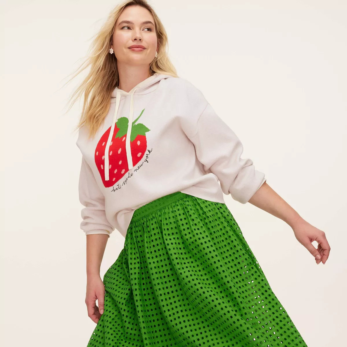 Women's Strawberry Hooded Sweatshirt - kate spade new york x Target Cream | Target