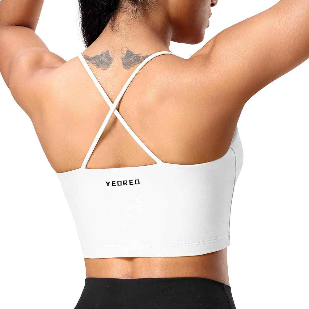 YEOREO Sports Bra for Women Workout Padded Sports Bra Adore Longline Yoga Tank Top Fitness Strapp... | Amazon (US)