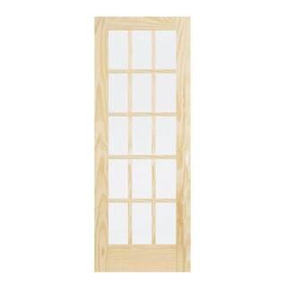 32 in. x 80 in. Pine Unfinished 15 Lite Wood Internal Door Slab | The Home Depot